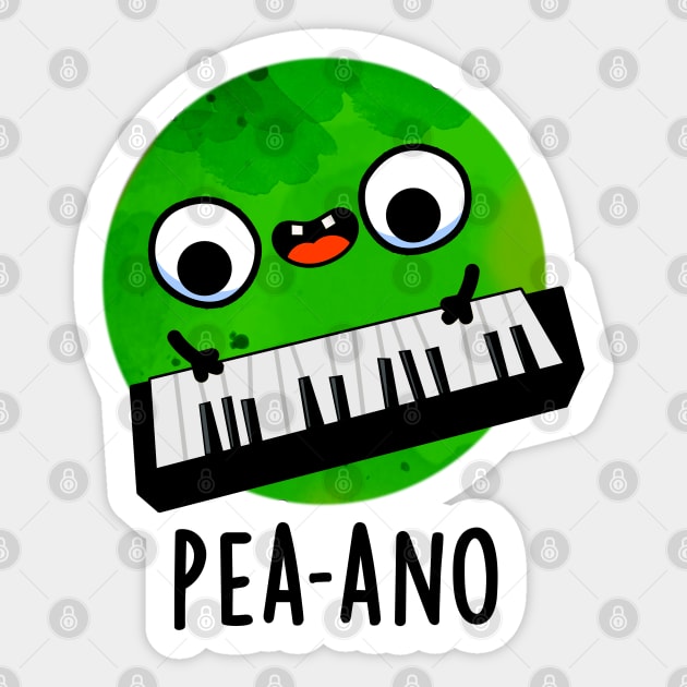 Pea-ano Funny Music Veggie Pea Pun Sticker by punnybone